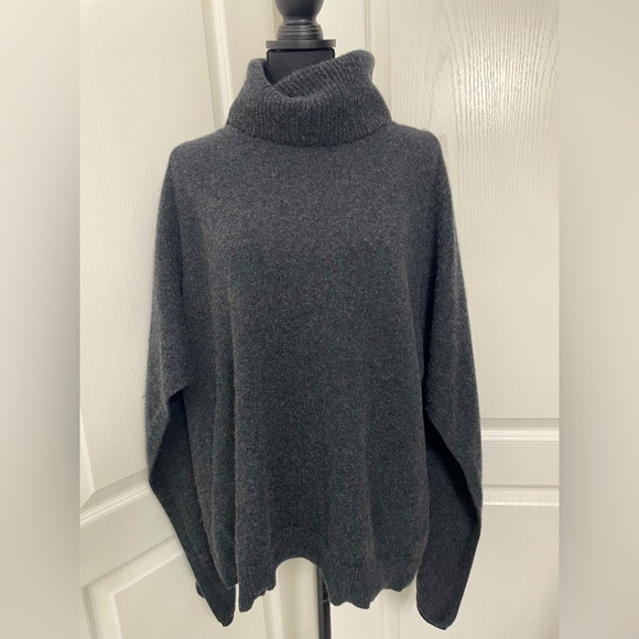 Banana Republic turtle neck poncho sweater Todd & Duncan pure cashmere XL cape